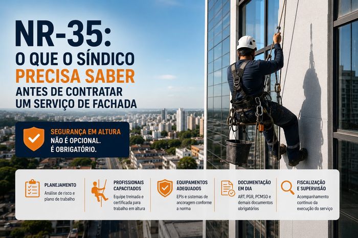 NR-35: o que o síndico precisa saber antes de contratar um serviço de fachada